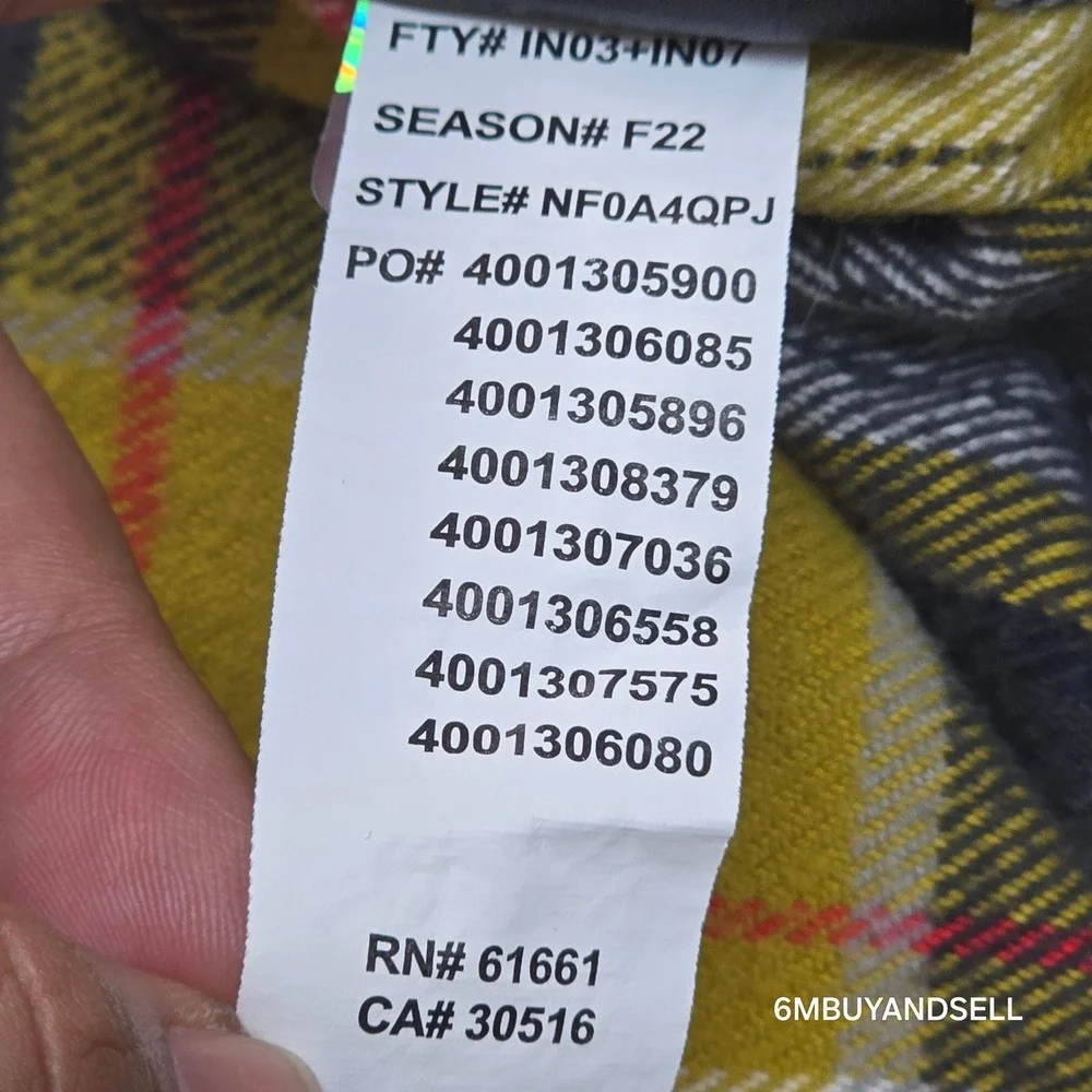 The‎ North Face Arroyo Flannel Shirt Mens Medium Yellow Plaid NF0A4QPJ F22